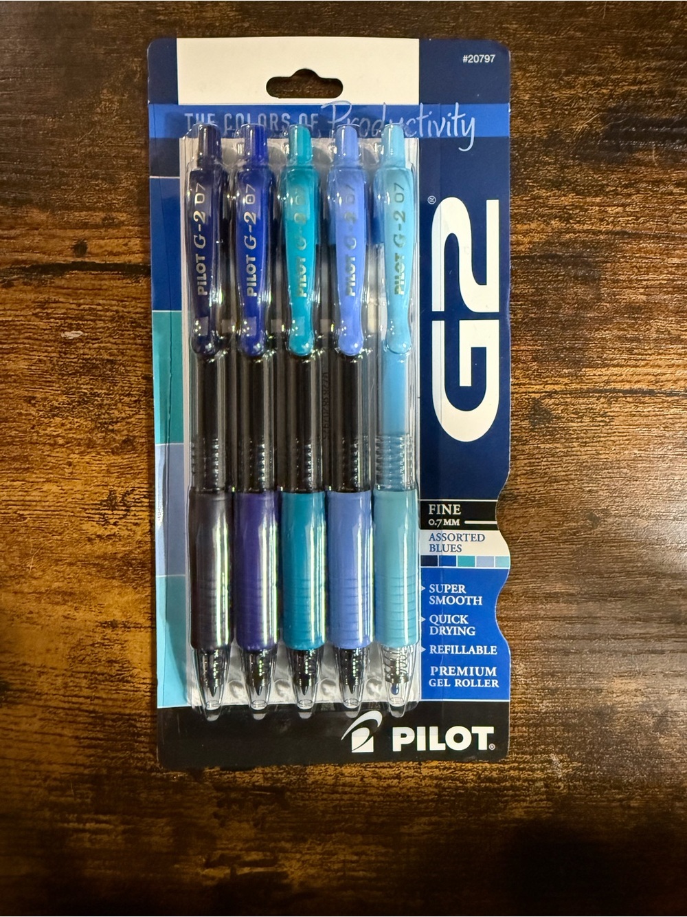 G2 Assorted Blue Ink Gel Pens - Pack of 5